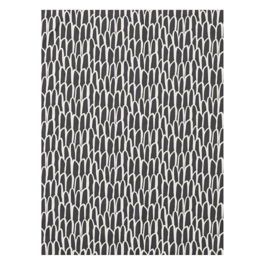 Doodle golven mudcloth mod geometrisch zwart tafelkleed (Voorkant)