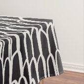 Doodle golven mudcloth mod geometrisch zwart tafelkleed (Voorbeeld)