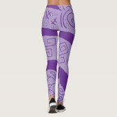 Doodle golven paarse leggings (Achterkant)