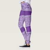 Doodle golven paarse leggings (Links)