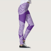 Doodle golven paarse leggings (Rechts)