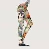 doodle grappige cartoon, dierenpatroon blij plezie leggings (Rechts)