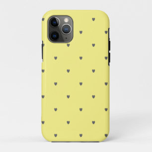 Doodle Grey Heart Pattern Yellow Custom Color Cute Case-Mate iPhone Case
