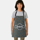 Doodle grijs blauw minimaal patroon schort (Insitu)