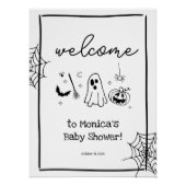 Doodle Halloween Baby Shower Welcome Perfect Poster (Voorkant)