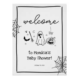 Doodle Halloween Baby Shower Welcome Perfect Poster