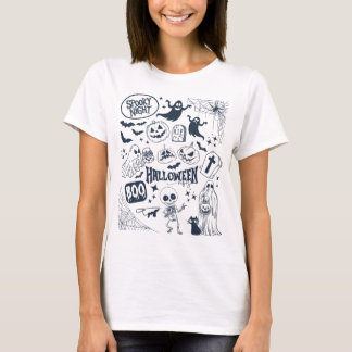 Doodle Halloween Vibes - Spooky Night T-shirt