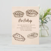 Doodle Hand Drawn Pie Pickup Thanksgiving Kaart (Staand voorkant)