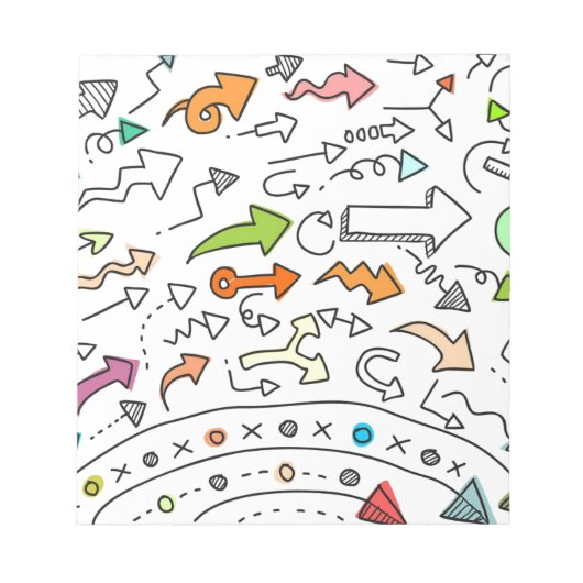 Doodle Hand Drawn Sketchy Arrow Patroon Notitieblok (Voorkant)