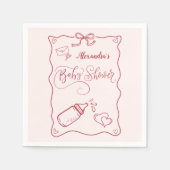 Doodle Hand getrokken boog Baby shower Servet (Voorkant)