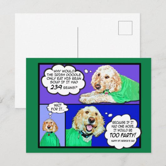 Doodle Happy St. Patrick's Day Briefkaart (Voorkant / Achterkant)