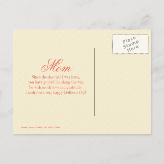 Doodle hart en vogels blij moeders dag briefkaart (Achterkant)