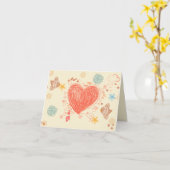 Doodle hart en vogels vrolijke moeders dagkaart kaart (Gele Bloem)