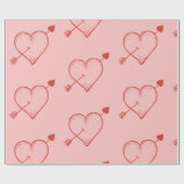 DOODLE HART MET ARROW VALENTIJNS's Wrapping Paper Cadeaupapier (Vlak)