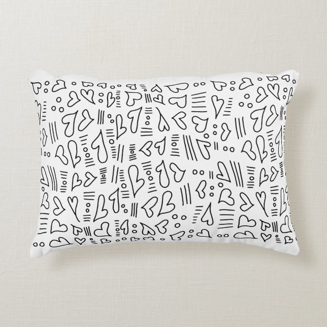 Doodle harten 35 accent kussen (Voorkant)