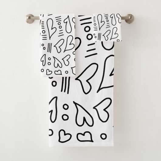 Doodle harten 35 bad handdoek (Insitu)