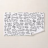 Doodle harten 35 bad handdoek (Handdoek)