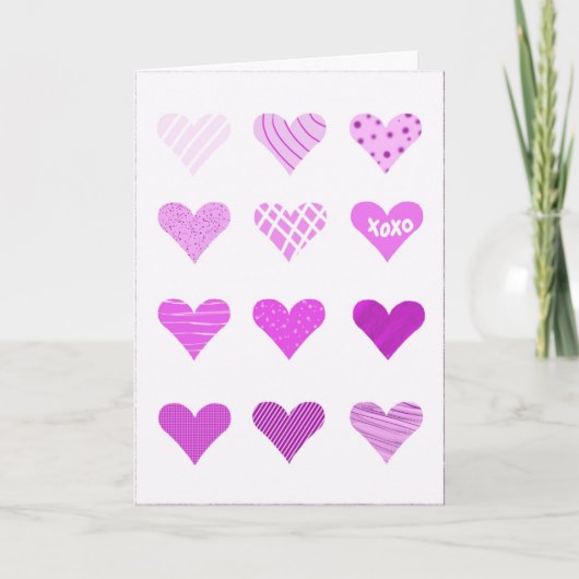 Doodle harten feestdagen kaart (Voorkant)