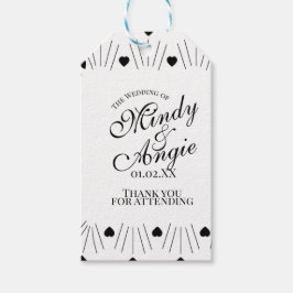Doodle Harten Frame Script Huwelijk Cadeaulabel
