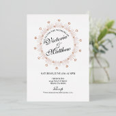 Doodle Harten Frame Script Huwelijk Folie Uitnodiging (Staand Voorkant)