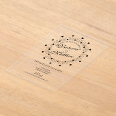 Doodle Harten Frame Script Trouwen Acryl Uitnodigingen (Laagn)