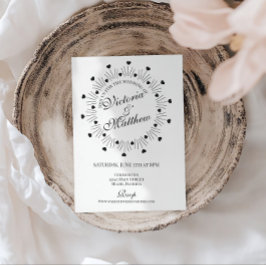 Doodle Harten Frame Script Trouwen Kaart