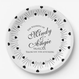 Doodle Harten Frame Script Trouwen Papieren Bordje