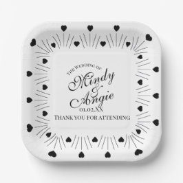 Doodle Harten Frame Script Trouwen Papieren Bordje