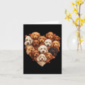 Doodle Hartvormige Schattigee Goldendoodle Hondenl Kaart (Gele Bloem)