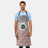 Doodle Healthy Food Kitchen Knife Sticker Schort (Gedragen)