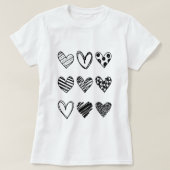 Doodle heart Cute, Valentine's Day, Unisex, T-shirt (Design voorkant)