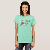 Doodle Heart Monogrammed T-shirt (Voorkant volledig)
