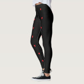 Doodle Heart Patronen Red Black Aangepast Cute  Leggings (Links)