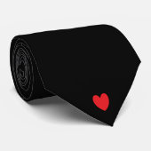 Doodle Heart Patronen Red Black - Aangepaste kleur Stropdas (Opgerold)