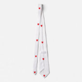 Doodle Heart Patronen Red White Colours Gift Stropdas (Achterkant)