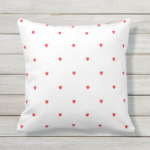 Doodle Heart Patronen Red White - Valentijns cadea Buitenkussen