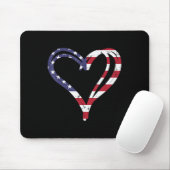 Doodle Heart US American Flag Memorial Day 4e van Muismat (Met muis)