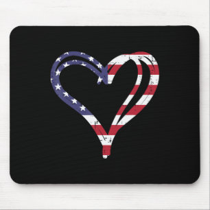 Doodle Heart US American Flag Memorial Day 4e van Muismat