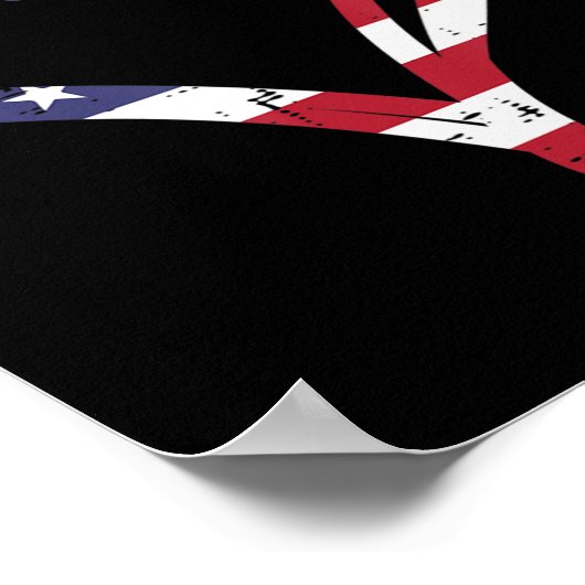 Doodle Heart US American Flag Memorial Day 4e van Poster (Hoek)