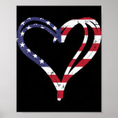Doodle Heart US American Flag Memorial Day 4e van Poster (Voorkant)
