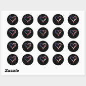 Doodle Heart US American Flag Memorial Day 4e van Ronde Sticker (Vel)