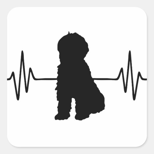 Doodle Heart Vierkante Sticker (Voorkant)