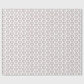 Doodle Hearts Brown Minimalist Valentijnsdag Cadeaupapier (Vlak)