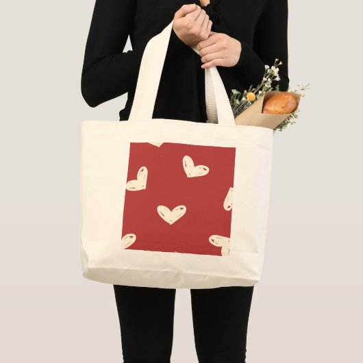 Doodle hearts Canvas tas (Voorkant (product))