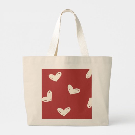 Doodle hearts Canvas tas (Achterkant)