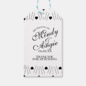 Doodle Hearts Frame Script Wedding Cadeaulabel (Voorkant)