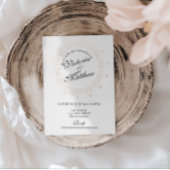 Doodle Hearts Frame Script Wedding Folie Uitnodiging