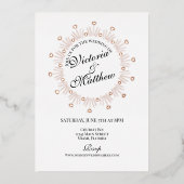 Doodle Hearts Frame Script Wedding Folie Uitnodiging (Voorkant)