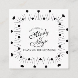 Doodle Hearts Frame Script Wedding Informatiekaartje
