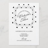 Doodle Hearts Frame Script Wedding Kaart (Voorkant)